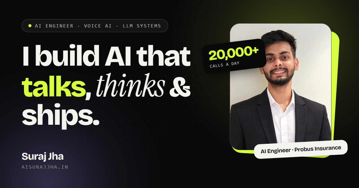 Suraj Jha | AI Engineer — Voice AI, RAG & MCP